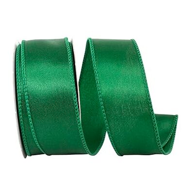 Reliant Ribbon 92575W-510-09F Ruban satiné à bords métalliques, 3,8 cm x 9,1 m, émeraude Reliant Ribbon 92575W-510-09F Ruban satiné à bords métalliques, 3,8 cm x 9,1 m, émeraude