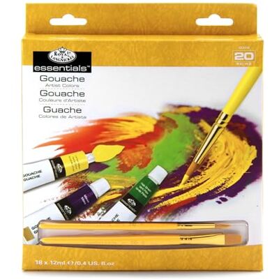 Royal & Langnickel GOU18 Assortiment de 18 tubes de gouache 12 ml Royal & Langnickel GOU18 Assortiment de 18 tubes de gouache 12 ml