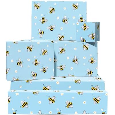 Central 23 Papier d'emballage cadeau avec abeilles 6 feuilles de papier cadeau fleurs avec étiquettes Abeilles et fleurs Bleu Anniversaire Baby Shower Anniversaire Recyclable Par Central 23 Papier d'emballage cadeau avec abeilles 6 feuilles de papier cadeau fleurs avec étiquettes Abeilles et fleurs Bleu Anniversaire Baby Shower Anniversaire Recyclable Par