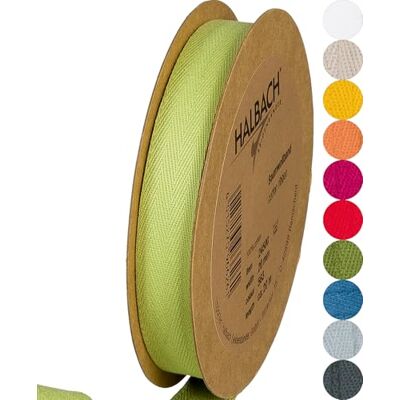Halbach Seidenbänder Ruban en coton 20 mm x 20 m Ruban tissé 100% coton Vendu au mètre Ruban en tissu pour décorations, bricolage, artisanat, biais, couture Couleur : vert clair Halbach Seidenbänder Ruban en coton 20 mm x 20 m Ruban tissé 100% coton Vendu au mètre Ruban en tissu pour décorations, bricolage, artisanat, biais, couture Couleur : vert clair