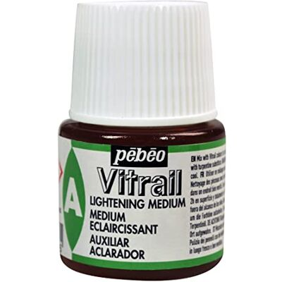 PEBEO Pébéo 051000 Auxiliaires Vitrail 1 Flacon Medium Eclaircissant 45 ML Nacre PEBEO Pébéo 051000 Auxiliaires Vitrail 1 Flacon Medium Eclaircissant 45 ML Nacre
