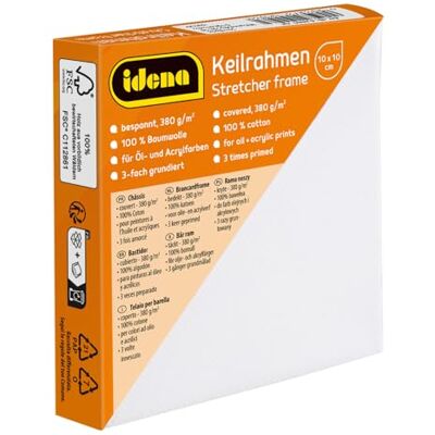 Idena 60009 Toile 100% coton 380 g/m² pour peinture à l'huile et acrylique Blanc 10 x 10 cm Idena 60009 Toile 100% coton 380 g/m² pour peinture à l'huile et acrylique Blanc 10 x 10 cm