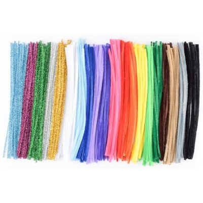 Creative Lot de 300 cure-pipes multicolores pour le bricolage, fil de bricolage pour enfants, multicolore avec paillettes, 30 cm x 6 mm Creative Lot de 300 cure-pipes multicolores pour le bricolage, fil de bricolage pour enfants, multicolore avec paillettes, 30 cm x 6 mm