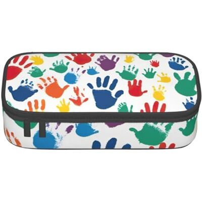 BGSHJVF Trousse à crayons haute capacité imprimée à la main en tissu Oxford, pour crayons, stylos, plusieurs compartiments, design élégant BGSHJVF Trousse à crayons haute capacité imprimée à la main en tissu Oxford, pour crayons, stylos, plusieurs compartiments, design élégant