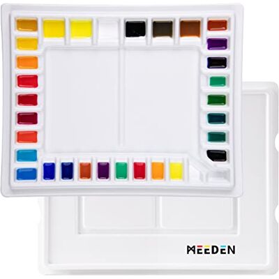 MEEDEN Palette de mélange en céramique, 33 vagues aquarelle blanche porcelaine pour gouache peinture acrylique 34 x 27 cm MEEDEN Palette de mélange en céramique, 33 vagues aquarelle blanche porcelaine pour gouache peinture acrylique 34 x 27 cm