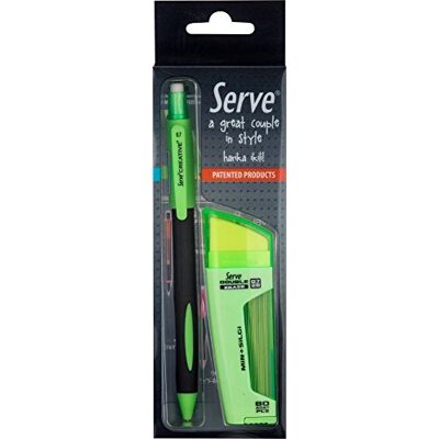 SERVE z un tube de plomb 0,7 et un gommeur à double effet + stylo mécanique créatif 0,7 dans un coffret cadeau pour animal domestique (vert/pomme) SERVE z un tube de plomb 0,7 et un gommeur à double effet + stylo mécanique créatif 0,7 dans un coffret cadeau pour animal domestique (vert/pomme)