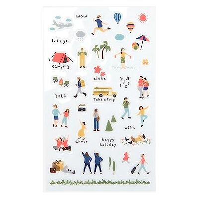 Dailylike Autocollants pvc quotidien autocollant voyage formes et motifs assortis 9 x 18,5 cm. Dailylike Autocollants pvc quotidien autocollant voyage formes et motifs assortis 9 x 18,5 cm.
