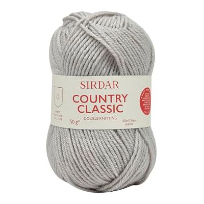 Sirdar Country Classic DK Tricot double, gris tourterelle (862), 50 g Sirdar Country Classic DK Tricot double, gris tourterelle (862), 50 g