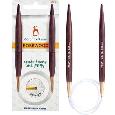 Pony Rosewood (60cm, 9.00mm) Circulaire Tricot Aiguille 1 Pièce Pony Rosewood (60cm, 9.00mm) Circulaire Tricot Aiguille 1 Pièce