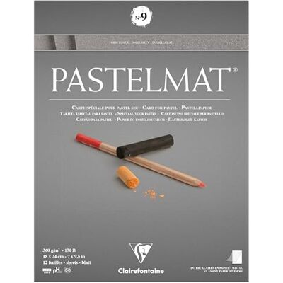 Clairefontaine 96213C Bloc Collé Pastelmat n°9-12 Feuilles Carte Spéciale pour Pastels Secs 18x24 cm 360g Gris Foncé Intercalaires en Papier Cristal Clairefontaine 96213C Bloc Collé Pastelmat n°9-12 Feuilles Carte Spéciale pour Pastels Secs 18x24 cm 360g Gris Foncé Intercalaires en Papier Cristal