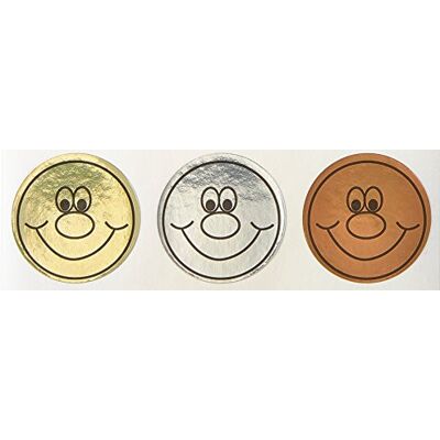 SuperStickers Sticker Solutions Gold Sliver, Bronze Smile Aufkleber (180 Stück) SuperStickers Sticker Solutions Gold Sliver, Bronze Smile Aufkleber (180 Stück)
