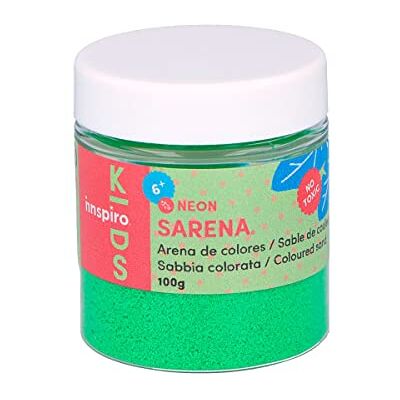 INNSPIRO Sable de couleur vert fluo 100 g, pour décoration et travaux manuels INNSPIRO Sable de couleur vert fluo 100 g, pour décoration et travaux manuels