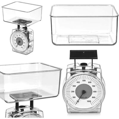 PARENCE . Balance de Cuisine – Balance Mécanique avec Récipient 400 ml – Bol Rectangulaire Transparent – Pesée Précise PARENCE . Balance de Cuisine – Balance Mécanique avec Récipient 400 ml – Bol Rectangulaire Transparent – Pesée Précise
