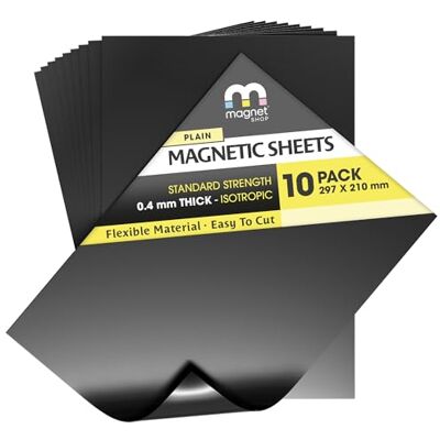 The Magnet Shop TMS Lot de 10 feuilles magnétiques A4 Aimants de papier souple de 0,4 mm pour ranger les matrices, les œuvres d'art, l'artisanat ou la création d'aimants pour le réfrigérateur The Magnet Shop TMS Lot de 10 feuilles magnétiques A4 Aimants de papier souple de 0,4 mm pour ranger les matrices, les œuvres d'art, l'artisanat ou la création d'aimants pour le réfrigérateur
