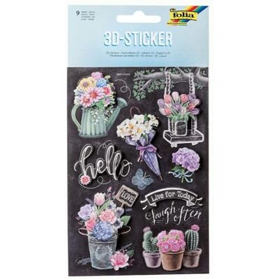 Folia 19905 Lot de 9 stickers 3D en papier pour décoration de cartes de vœux, travaux manuels et scrapbooking Folia 19905 Lot de 9 stickers 3D en papier pour décoration de cartes de vœux, travaux manuels et scrapbooking