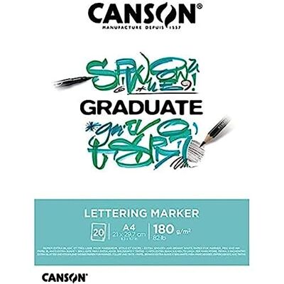 Canson Lettering C31250P026 Lot de 20 feuilles de papier satiné 180 g Blanc Canson Lettering C31250P026 Lot de 20 feuilles de papier satiné 180 g Blanc