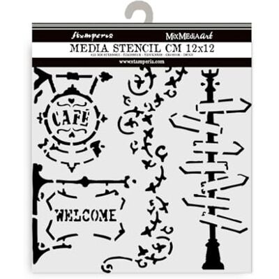 Stamperia Pochoirs épais pour scrapbooking, albums, cartes, bullet journaux et plus, matériau flexible, facile à nettoyer, parfait pour les loisirs, l'artisanat et les cadeaux (type de voyage, lampe Stamperia Pochoirs épais pour scrapbooking, albums, cartes, bullet journaux et plus, matériau flexible, facile à nettoyer, parfait pour les loisirs, l'artisanat et les cadeaux (type de voyage, lampe