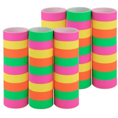 Idena 30553 Lot de 6 rouleaux de serpentins néon avec 9 démolitions chacun, en papier certifié FSC, pour décoration de fête ou d'anniversaire Idena 30553 Lot de 6 rouleaux de serpentins néon avec 9 démolitions chacun, en papier certifié FSC, pour décoration de fête ou d'anniversaire