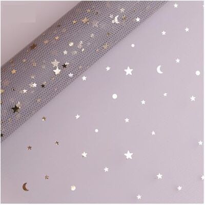AMEEDA Papier cadeau pour bouquet, paillettes, étoile, lune, dentelle, maille en organza pour bricolage, scrapbooking, cadeau de Saint-Valentin, emballage de bouquet de fleurs (gris, 1 mètre) AMEEDA Papier cadeau pour bouquet, paillettes, étoile, lune, dentelle, maille en organza pour bricolage, scrapbooking, cadeau de Saint-Valentin, emballage de bouquet de fleurs (gris, 1 mètre)