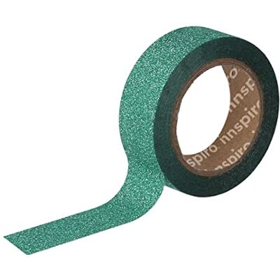 INNSPIRO Ruban Masking Tape paillettes vert 15 mm x6,5 m Série Glitter INNSPIRO Ruban Masking Tape paillettes vert 15 mm x6,5 m Série Glitter