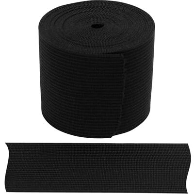 AERZETIX C67545 Bande élastique plate tressée 2 mètres Largeur 45 mm Polyester + Latex Couleur Noir AERZETIX C67545 Bande élastique plate tressée 2 mètres Largeur 45 mm Polyester + Latex Couleur Noir
