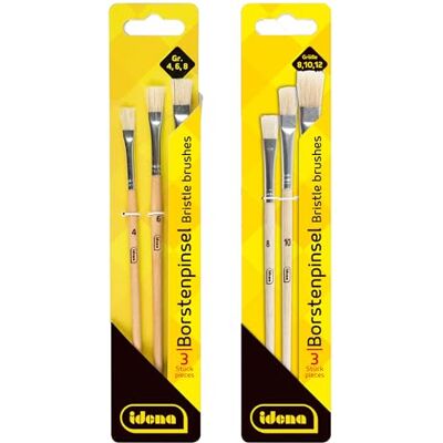 Idena 90481 Lot de 6 pinceaux plats en 5 tailles Pinceaux à poils naturels et manche en bois Certifié FSC Idena 90481 Lot de 6 pinceaux plats en 5 tailles Pinceaux à poils naturels et manche en bois Certifié FSC
