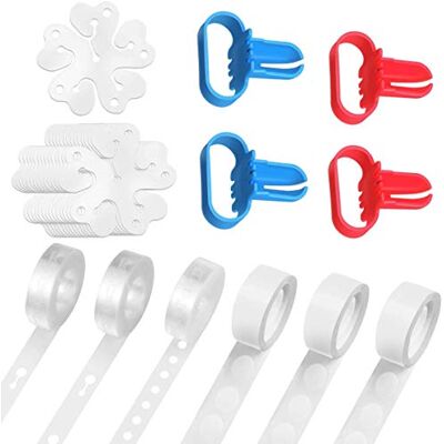 DWSSMYXSG Kit de décoration de ballons Guirlande d'arche avec ruban adhésif de 32 pieds, 300 points de colle, 4 outils de cravate, 20 pinces à fleurs DWSSMYXSG Kit de décoration de ballons Guirlande d'arche avec ruban adhésif de 32 pieds, 300 points de colle, 4 outils de cravate, 20 pinces à fleurs