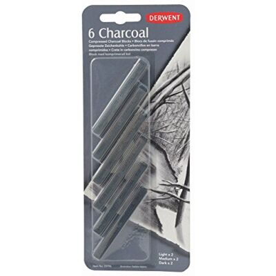Derwent Compressed Charcoal Blister Solid Charcoal Blocks (Set de 6) Derwent Compressed Charcoal Blister Solid Charcoal Blocks (Set de 6)