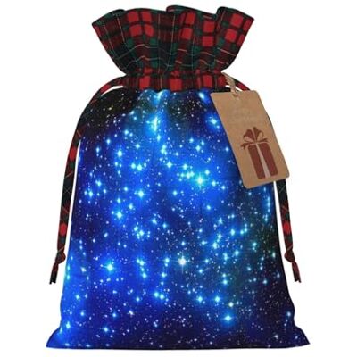 SDFHU Sacs cadeaux de Noël avec cordon de serrage Motif étoiles brillantes Bleu SDFHU Sacs cadeaux de Noël avec cordon de serrage Motif étoiles brillantes Bleu