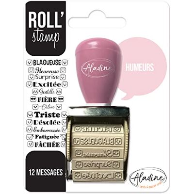 Aladine Roll' Stamp Mood Tampon de roue 12 messages à tamponner partout Idéal pour bullet journal, scrapbooking 02160 noir Aladine Roll' Stamp Mood Tampon de roue 12 messages à tamponner partout Idéal pour bullet journal, scrapbooking 02160 noir