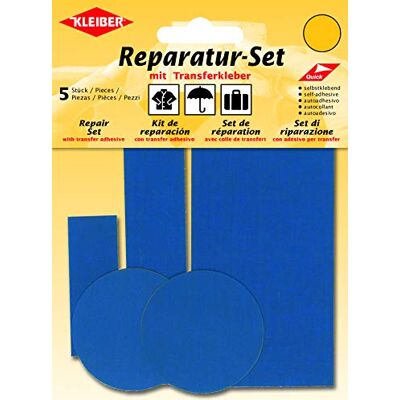 Kleiber Lot de 5 patchs autocollants en nylon pour réparation de vêtements Bleu Kleiber Lot de 5 patchs autocollants en nylon pour réparation de vêtements Bleu