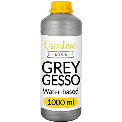Creative Additif Gesso Acrylique Gris 1L Sous-Couche Apprêt et Préparation Liquide de la Peinture Acrylique Couverture Parfaite Idéal pour Bois, Papier, Verre Non-Jaunissant Creative Additif Gesso Acrylique Gris 1L Sous-Couche Apprêt et Préparation Liquide de la Peinture Acrylique Couverture Parfaite Idéal pour Bois, Papier, Verre Non-Jaunissant