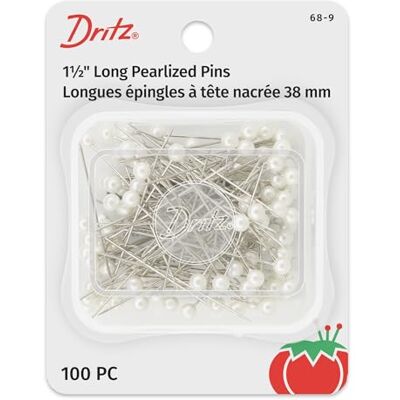 Dritz Épingles Longues nacrées Blanc Taille 24 100/emballage Dritz Épingles Longues nacrées Blanc Taille 24 100/emballage