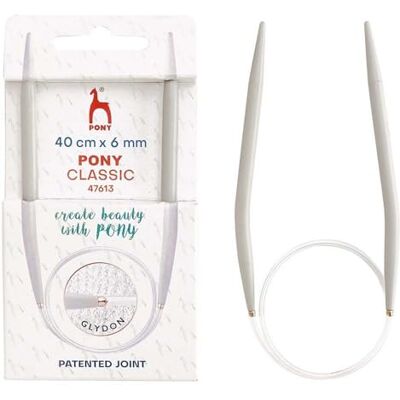 Pony Classic Aluminium (40cm, 6.00mm) Circulaire Tricot Aiguille 1 Pièce Pony Classic Aluminium (40cm, 6.00mm) Circulaire Tricot Aiguille 1 Pièce