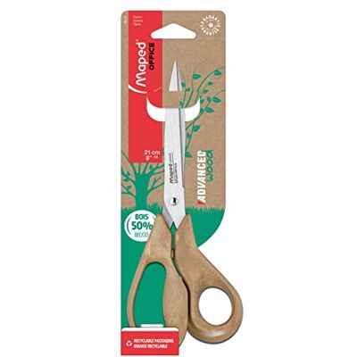 Maped Ciseaux Advanced 50% PP Wood Bout Pointu Lames et Rivet en Acier Inoxydable Poignées Ergonomiques 3D à 50% en Poudre de Bois Garantis 10 ans Ciseaux 21 cm Maped Ciseaux Advanced 50% PP Wood Bout Pointu Lames et Rivet en Acier Inoxydable Poignées Ergonomiques 3D à 50% en Poudre de Bois Garantis 10 ans Ciseaux 21 cm
