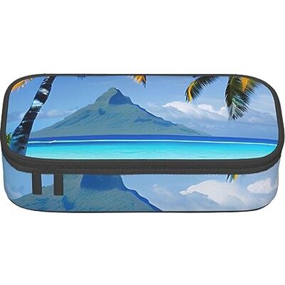 BGSHJVF Tahiti Beaches Trousse à crayons haute capacité en tissu Oxford, pour crayons, stylos, plusieurs compartiments, design élégant BGSHJVF Tahiti Beaches Trousse à crayons haute capacité en tissu Oxford, pour crayons, stylos, plusieurs compartiments, design élégant