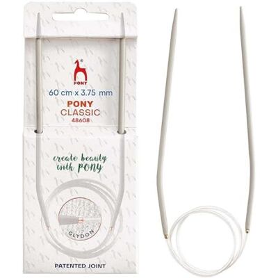 Pony Classic Aluminium (60cm, 3.75mm) Circulaire Tricot Aiguille 1 Pièce Pony Classic Aluminium (60cm, 3.75mm) Circulaire Tricot Aiguille 1 Pièce