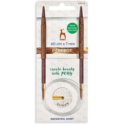 PONY - Pony Perfect Rundstickor - Bois - 60cm 7,00mm - Aiguilles à tricoter PONY - Pony Perfect Rundstickor - Bois - 60cm 7,00mm - Aiguilles à tricoter