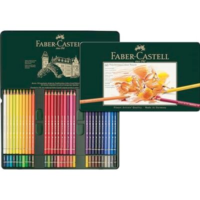 Ensemble de Crayons de Couleur Faber-Castell 110060 en Boîte en Métal - Colored Pencils Set Ensemble de Crayons de Couleur Faber-Castell 110060 en Boîte en Métal - Colored Pencils Set