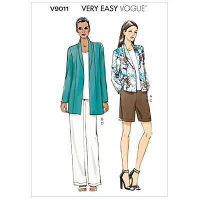 Patron de couture pour veste, shorts et pantalons pour femmes - Vogue Patron de couture pour veste, shorts et pantalons pour femmes - Vogue