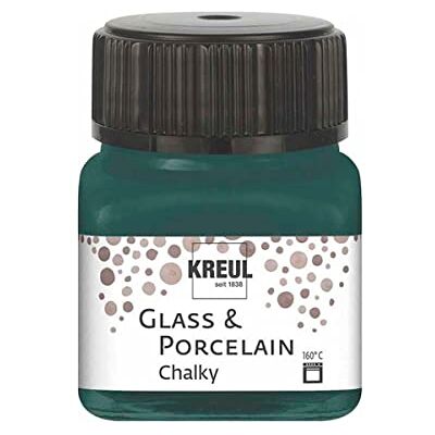 KREUL 16639 Glass & Porcelain Chalky Cottage Green 20 ml Verre Doux – Peinture mate pour verre et porcelaine à base d'eau, séchage rapide, opaque KREUL 16639 Glass & Porcelain Chalky Cottage Green 20 ml Verre Doux – Peinture mate pour verre et porcelaine à base d'eau, séchage rapide, opaque
