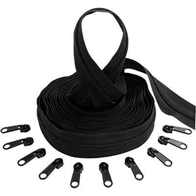 AERZETIX C62678x5-C62794x10 Kit de fermeture éclair spirale 5m N°5 Couleur : Noir + 10 curseurs N°5 Non verrouillable Couleur : Noir En Nylon/Métal Mercerie AERZETIX C62678x5-C62794x10 Kit de fermeture éclair spirale 5m N°5 Couleur : Noir + 10 curseurs N°5 Non verrouillable Couleur : Noir En Nylon/Métal Mercerie