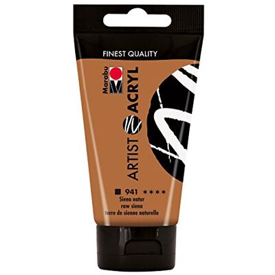 Marabu 12200002941 Artist Acrylique siena Naturel 75 ml Peinture acrylique fine de qualité artistique, à base d'eau, consistance pâteuse, hautement pigmentée, très bonne brillance et opacité Marabu 12200002941 Artist Acrylique siena Naturel 75 ml Peinture acrylique fine de qualité artistique, à base d'eau, consistance pâteuse, hautement pigmentée, très bonne brillance et opacité