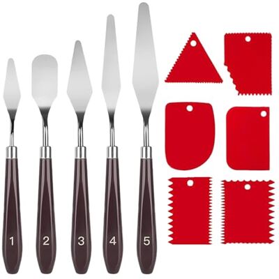 YSDYY Lot de 11 grattoirs à palettes, couleurs de peinture à l'huile, rayures d'art, outil d'art multifonctionnel. YSDYY Lot de 11 grattoirs à palettes, couleurs de peinture à l'huile, rayures d'art, outil d'art multifonctionnel.