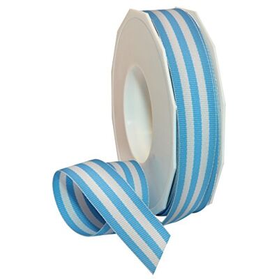 Morex Ruban gros-grain rayé en polyester, décorations de fête, emballage cadeau, motifs amusants, 2,2 cm x 18,1 m, bleu layette Morex Ruban gros-grain rayé en polyester, décorations de fête, emballage cadeau, motifs amusants, 2,2 cm x 18,1 m, bleu layette