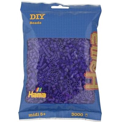 Hama sachet de perles à repasser env. 3000 perles midi loisirs créatifs et mosaïques pour enfants dès 5 ans jeu créatif et décoration artisanale translucent purple Hama sachet de perles à repasser env. 3000 perles midi loisirs créatifs et mosaïques pour enfants dès 5 ans jeu créatif et décoration artisanale translucent purple