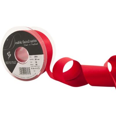 Berisfords 3501 Ruban en Satin Double-Face 20 m x 35 mm, Rouge Berisfords 3501 Ruban en Satin Double-Face 20 m x 35 mm, Rouge