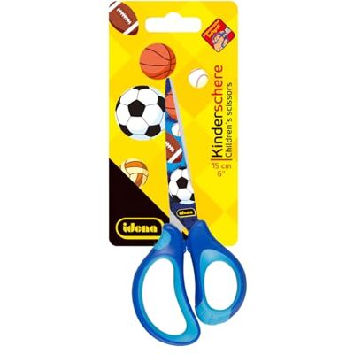 Idena 14028 Ciseaux souples avec motif de balles, bleu, 1 pièce Idena 14028 Ciseaux souples avec motif de balles, bleu, 1 pièce