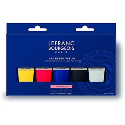Lefranc Bourgeois Acrylique fin – Assortiment de 5 tubes de 80 ml Lefranc Bourgeois Acrylique fin – Assortiment de 5 tubes de 80 ml