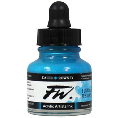 Daler Rowney FW Bouteille de peinture acrylique Indigo 29,5 ml Daler Rowney FW Bouteille de peinture acrylique Indigo 29,5 ml